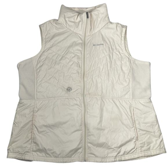 Columbia Womens 2XL Quilted Fleece Mix It Around Full Zip Ivory Vest - Picture 4 of 14